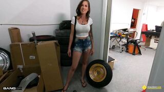 Milf has some rims and tires for sale to get her BF out of jail