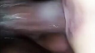 Slut being fucked full of cum which goes everywhere