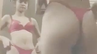 Cute Japanese girl changing panties