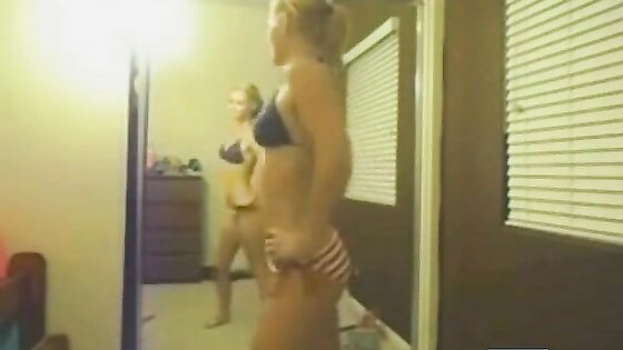 Dance! Teen does a mirror dance on webcam