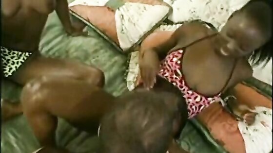 Ebony Twins Share Big Cock