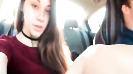 GF sucking cock in driving car