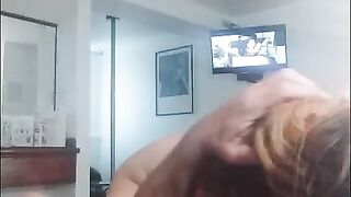 Angeles gets ass fucked while watching porn