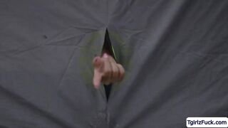 Ts Korra del Rio 3way bareback anal while tranny cock sucked