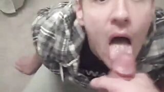 Sexy Blond Swallows HUGE Load of Cum