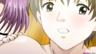 Busty girl gives her future brother-in-law his very first blowjob - Uncensored Hentai