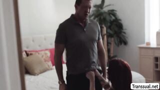 Slutty shemale stepdaughter bareback fucked by stepfather