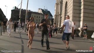 Big tits Romanian humiliated in public