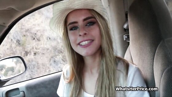 Straw hat hitchhiker teen fucked