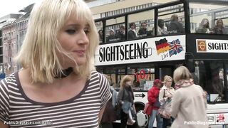 German blonde group public banged