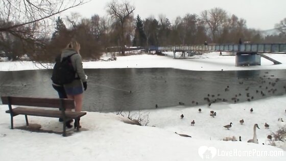 Grandpa Fucks Blonde in The Snow