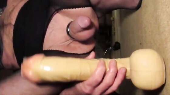 Prostate Milking with Huge 13 inch Dildo