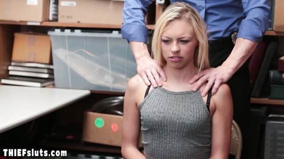 Hot blonde teen shoplifter Zoey Clark fucked her way out of trouble