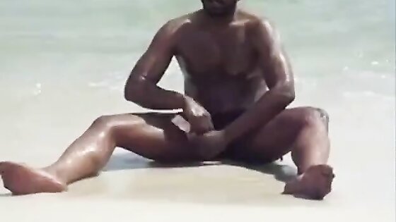 jerking off at the beach