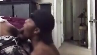 Black Thug Gives Head to His Homie and Swallows His Cum