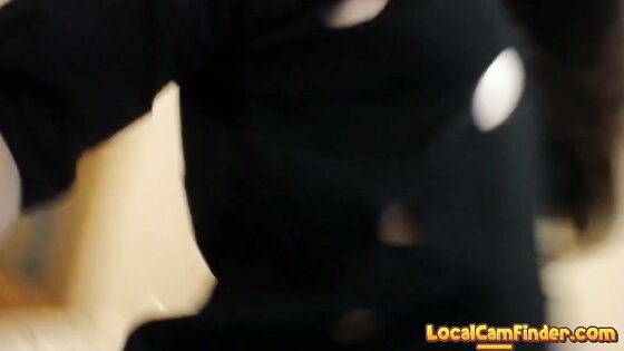 Webcam lady in black pantyhose