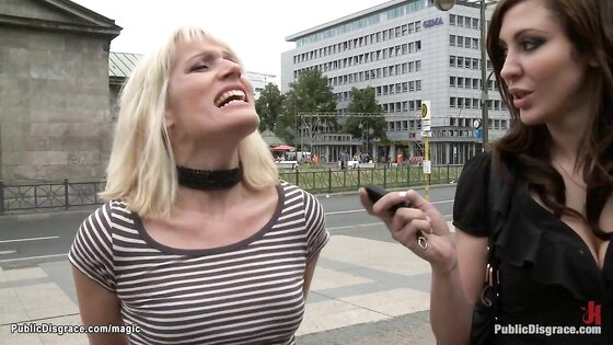 German blonde group fucked in public