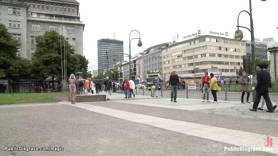 German blonde group fucked in public