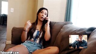 Hot teen masturbating and using a big dildo on webcam