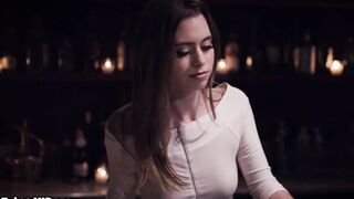 Teen waitress fucked by her dirty old boss in the bar