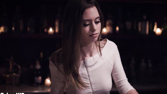 Teen waitress fucked by her dirty old boss in the bar