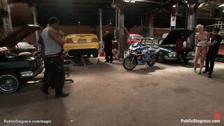 Blonde fucked with tools in garage