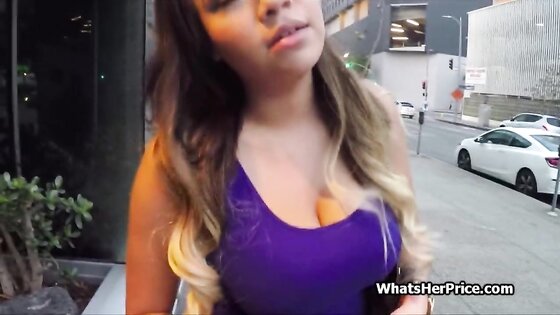 Public garage blowjob and more with broke big tit