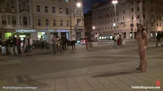 Busty bound Czech fucked in public